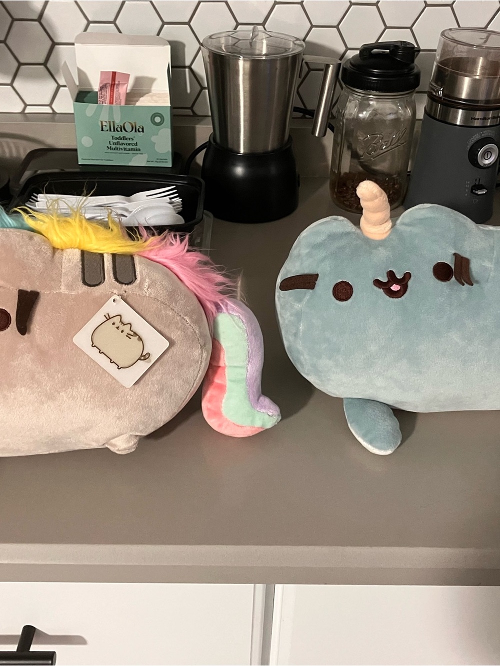 Pusheen Plush Unicorn & Narwhal Duo - Cream, Pastel Blue, Pastel Pink & Mint